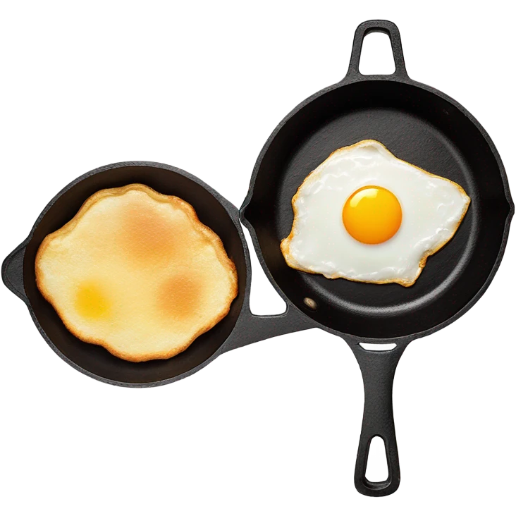 one fried egg in a cast iron pan emoji