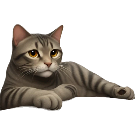 The cat scratches the couch  emoji