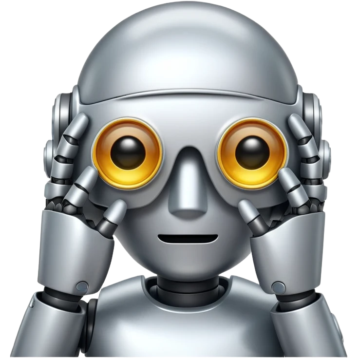 Robot covering eyes emoji emoji