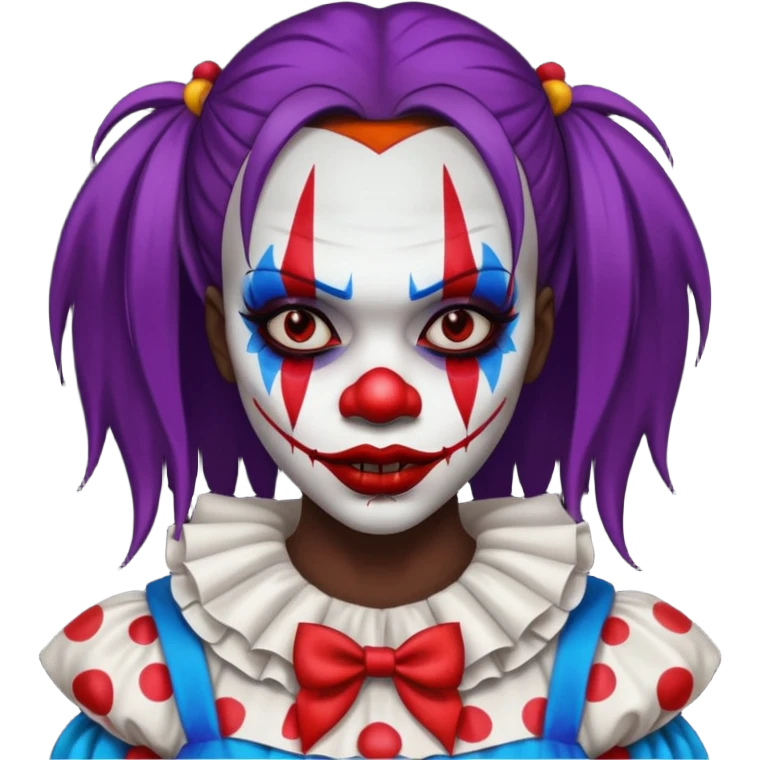 palhacinha sangrenta assassina pele negra de cabelo liso emoji