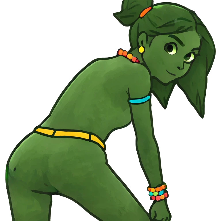 girl scratching back of leg emoji