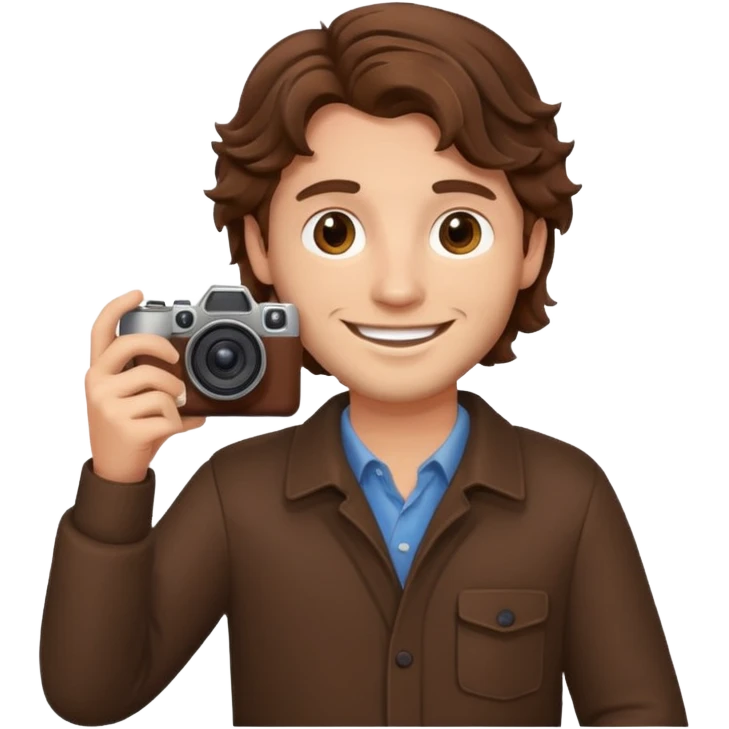 guy with brown wavy hair, holding camera 



















 emoji