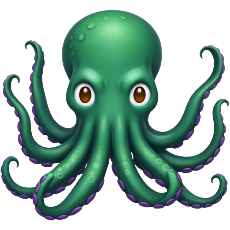 crea un emoji di un kraken cattivo verde con sfumature viola emoji