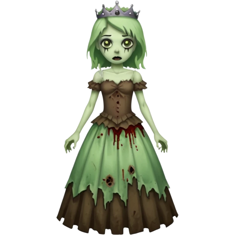 zombie princess full body torn dress emoji