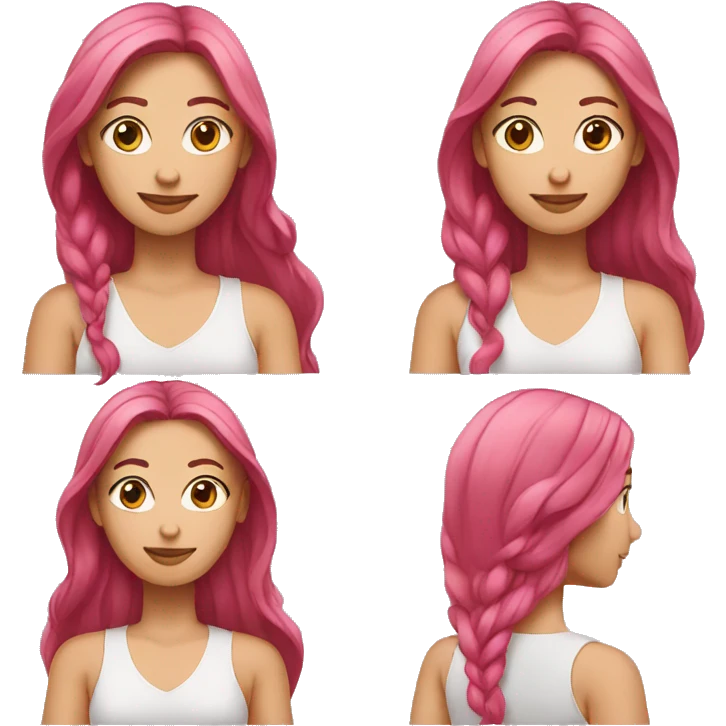 Woman with pink long hair and brownhorse emoji