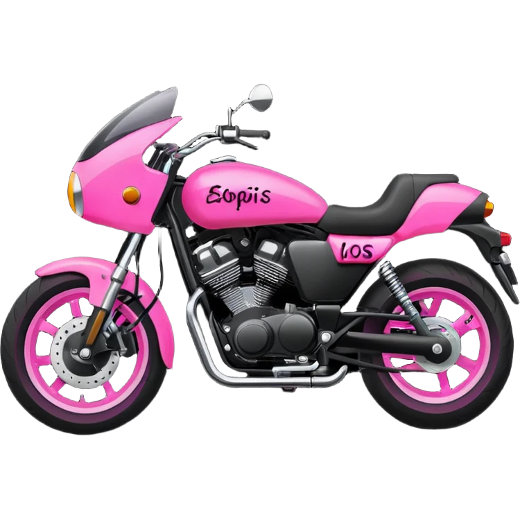 moto sportiva con scritta nera e solo avanti rosa fluorescente  emoji