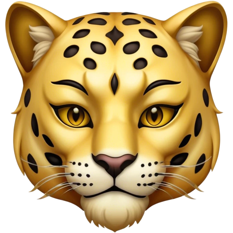 A Man with half-face golden panther mask emoji