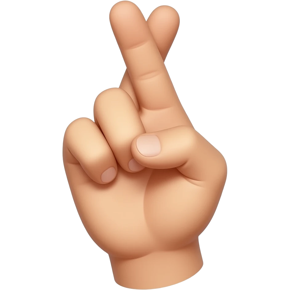Do a hand emoji with the index finger up, two middle and ring fingers crossed and the thumb folded emoji
