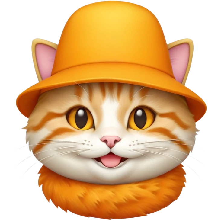 Cheese cat wearing a yellow hat emoji