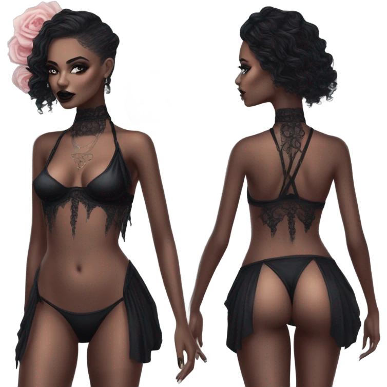 Hyper Realistic Goth victoria secret model emoji