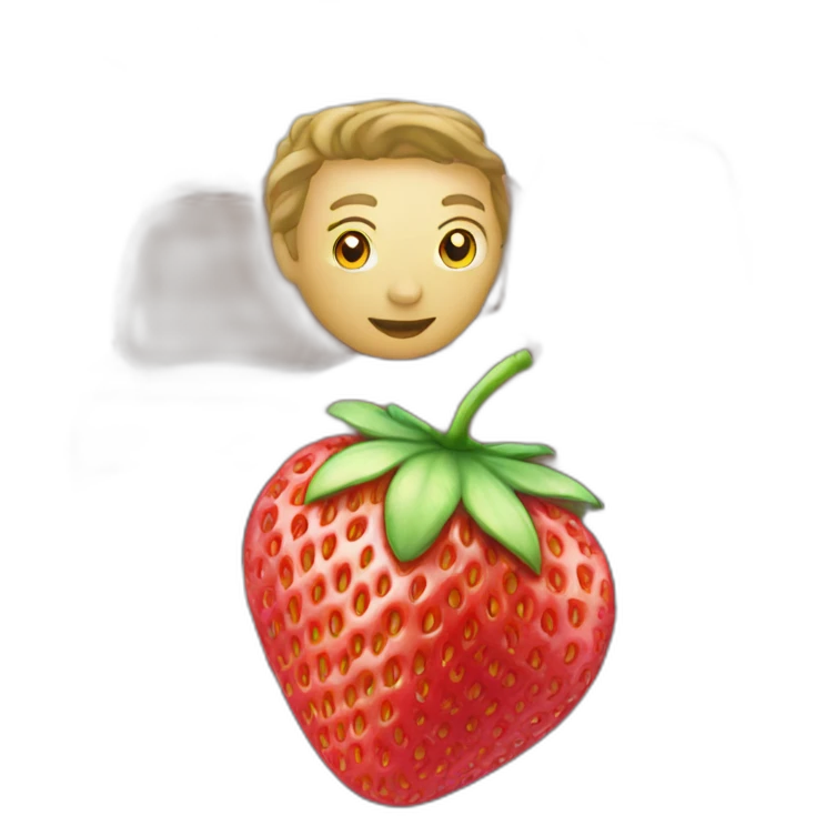 strawberry in a uber with a lot of luxury bagshop  emoji