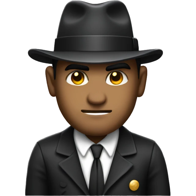 mafia member with revolver only visible upper body emoji