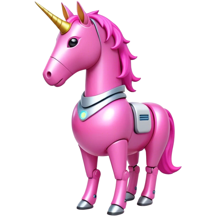 3d robotic office worker unicorn in all pink suit emoji