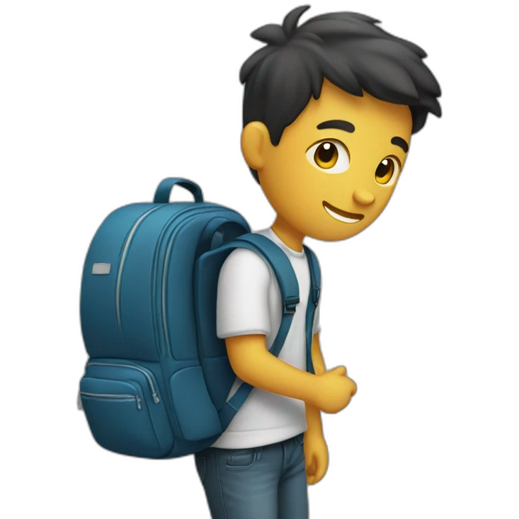 schoolboy packing a backpack  emoji
