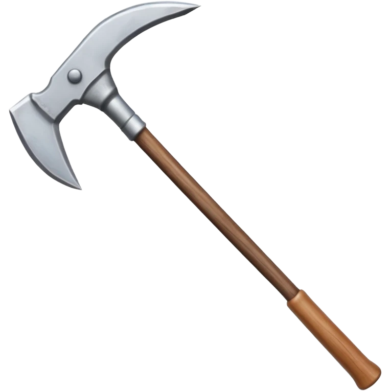 classic video game steel pickaxe, narrow sharp ends, wooden handle emoji