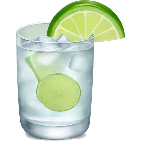 Vodka tonic with a lime emoji