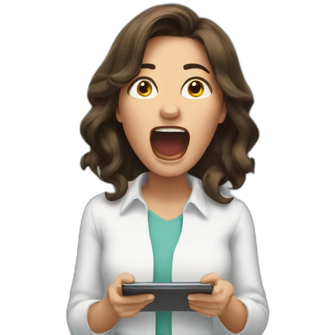 paula yelling at tablets emoji