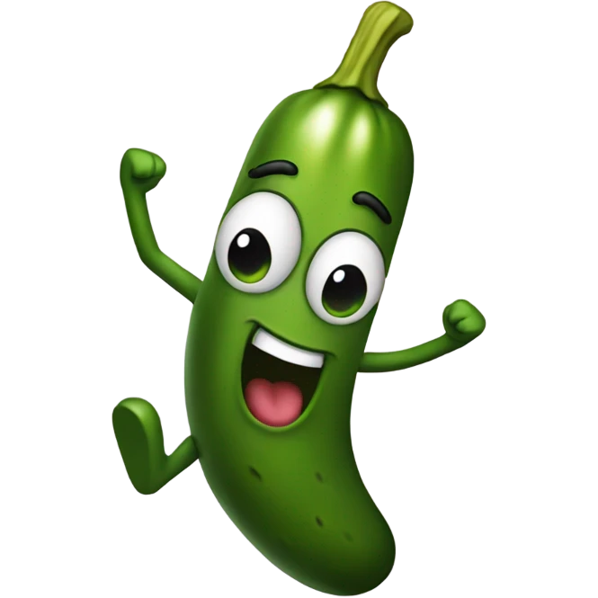 Dancing pickle emoji