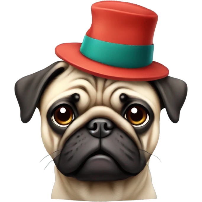 Pug with hat emoji