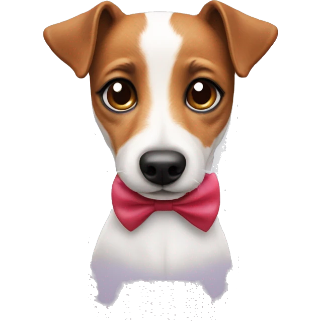 Cute jack russel with bow  emoji