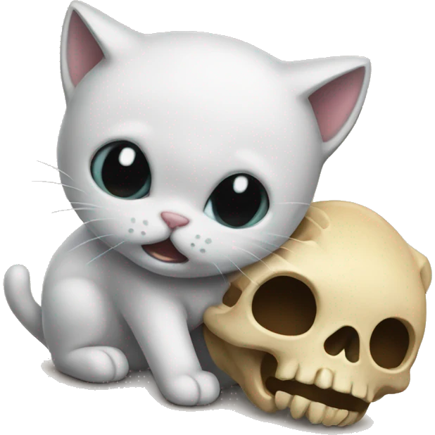 A kitty and skull emoji