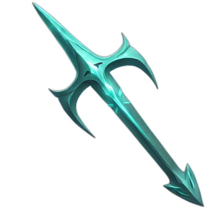 detailed shining trident touched by lightning emoji