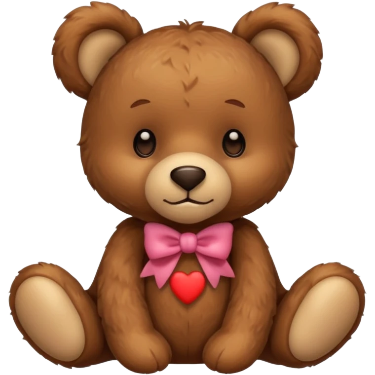 cute teddy bear with bows on two ears emoji