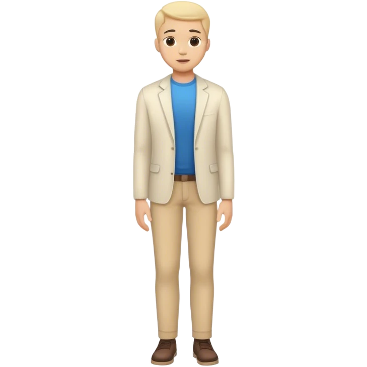 full body intelligent modern male human character emoji