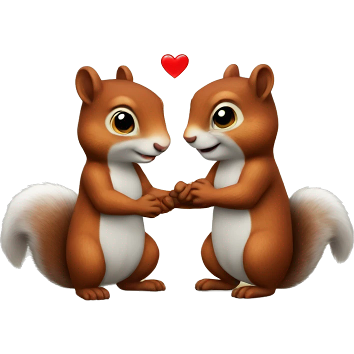 two squirrels holding hands in love  emoji