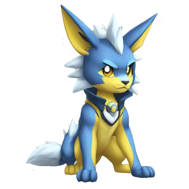 Anthro Cool Chibi Zeraora-Renamon-Pokémon-Fakémon Full Body Detailed High Quality emoji