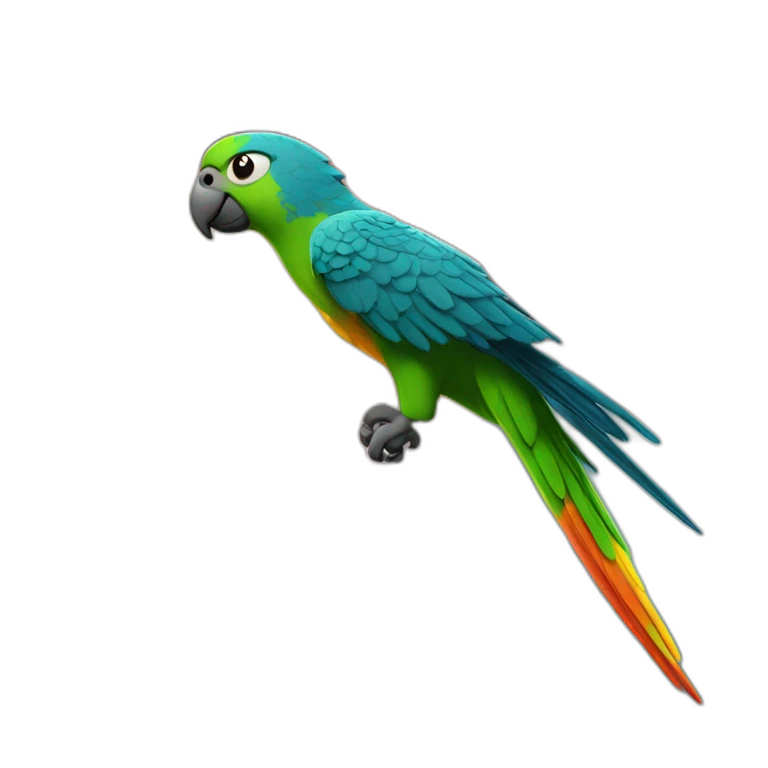 parrot flying in thunderstorm emoji