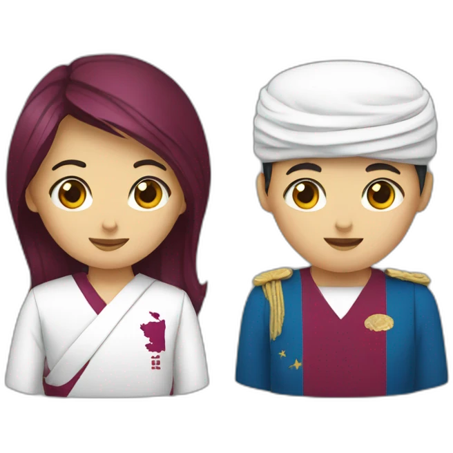 Qatar and Korea emoji