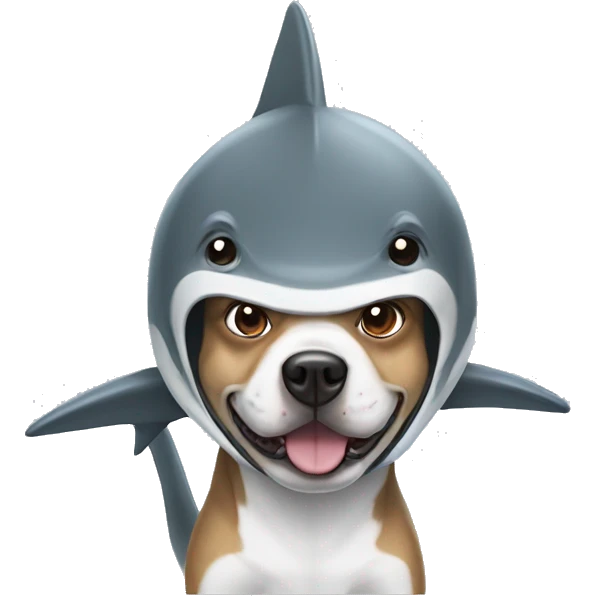 A dog wears a shark costume  emoji