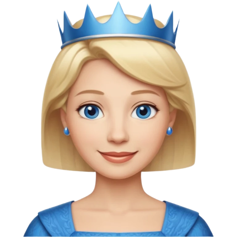Mother Queen with short blonde hair and blue eyes emoji