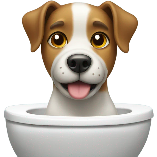 Dog sitting on the toilet  emoji