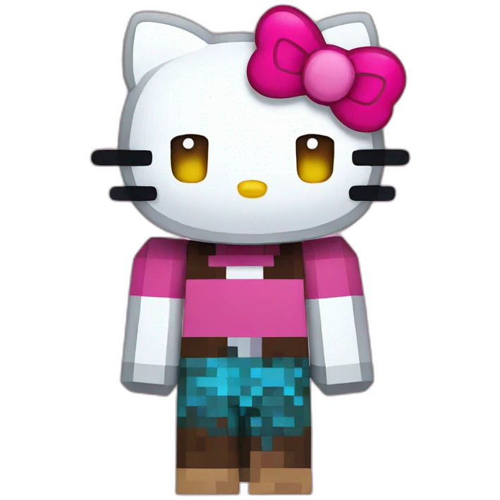 hello kitty in minecraft emoji