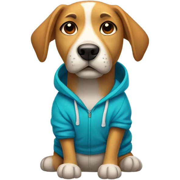 Dog with a hoodie emoji