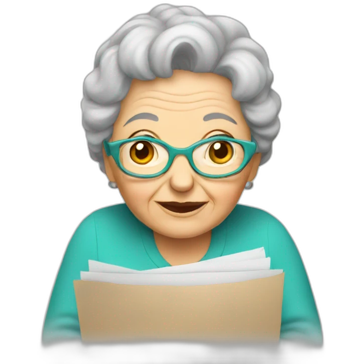Granny with menu emoji