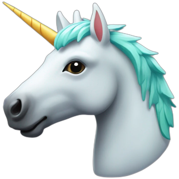 Une licorne verte et banche avec ses ailes emoji