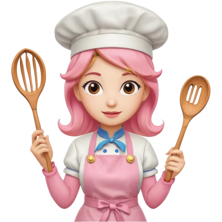 Pink chef princess peach emoji