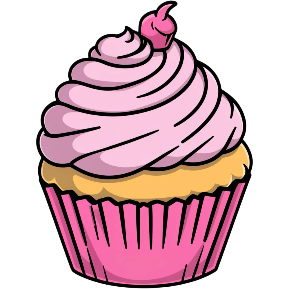 cupcake with pink icing emoji