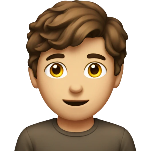 brown haired boy indoors emoji