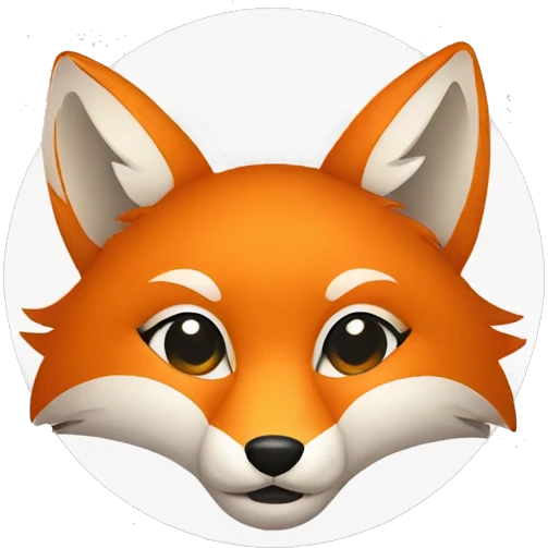 fox face in circle logo emoji