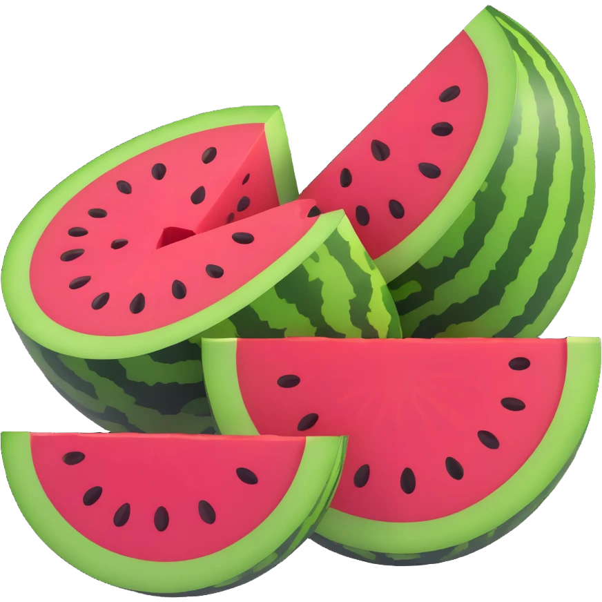 a whole watermelon and a watermelon cut in half, both shown together emoji