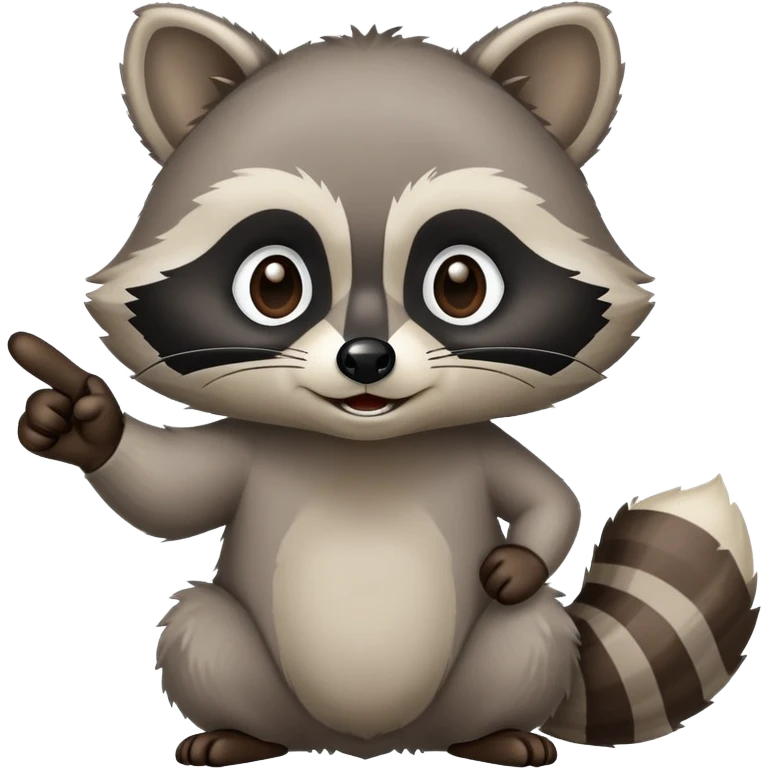 Raccoon pointing emoji