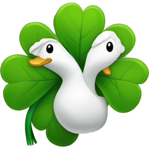 Green shamrock duck emoji