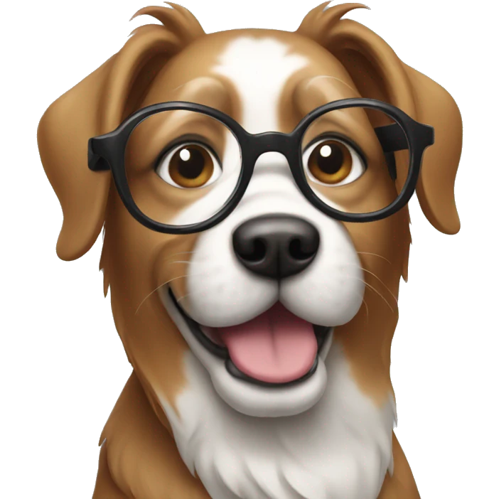 dog wearing glasses emoji