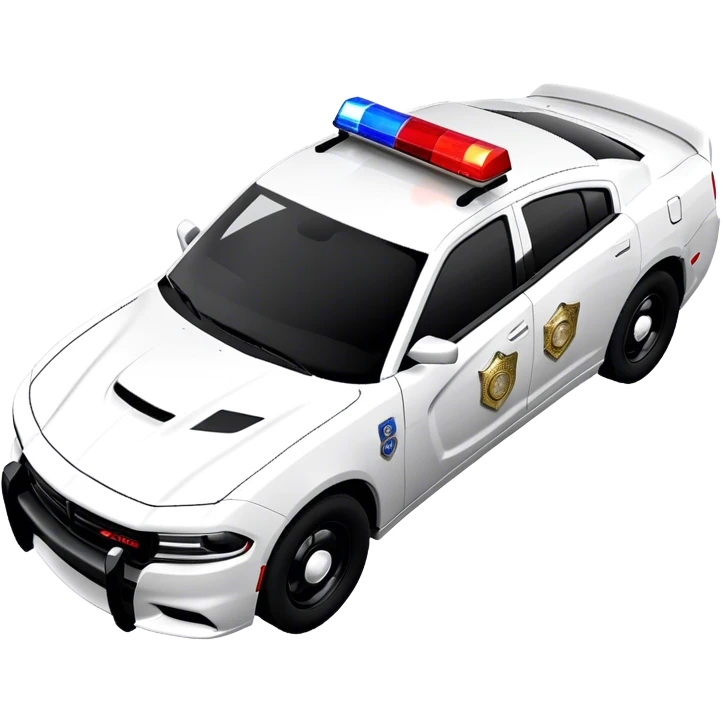 Police Car - Dodge Charger Pursuit (Model Year: 2022) (Iconic colour: Black and white) emoji