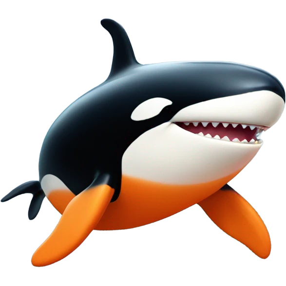 happy orange orca whale emoji