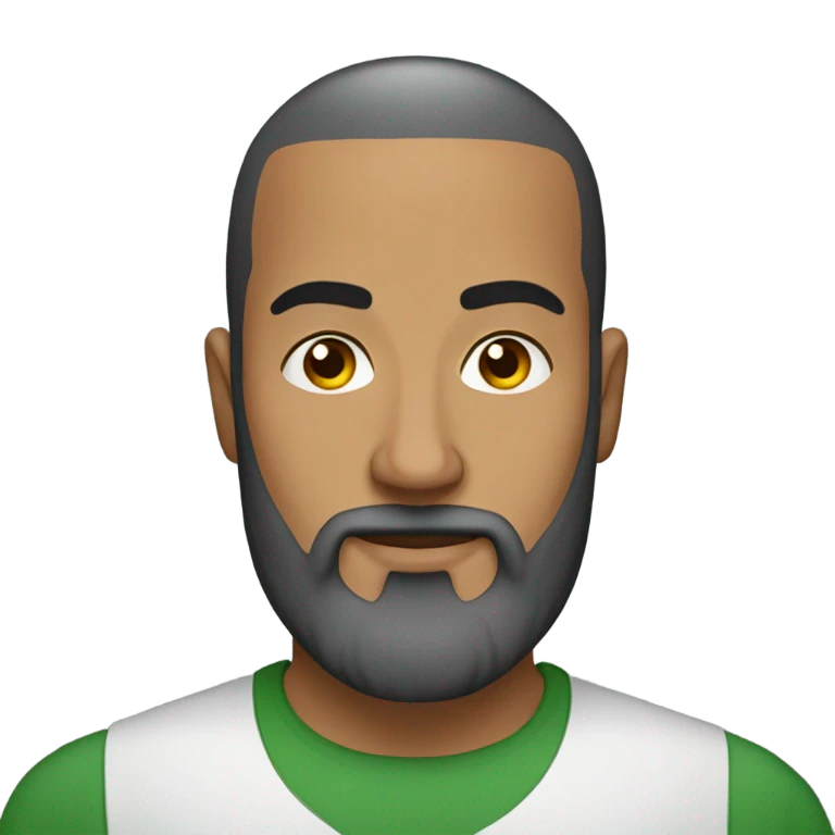 a muslim man with beard without mustach and bald head emoji